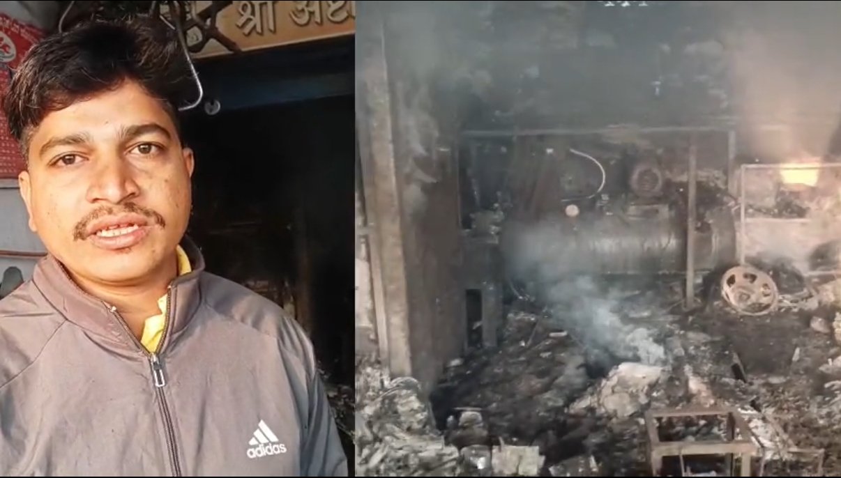 काकती येथे टू-व्हीलर गॅरेजला भीषण आग; ७ लाखांचे नुकसान