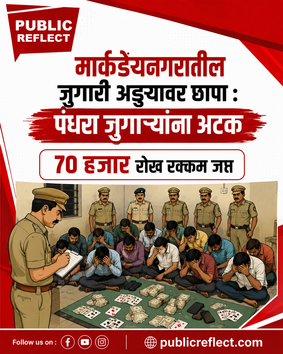 मार्कंडेयनगरातील जुगारी अड्ड्यावर छापा